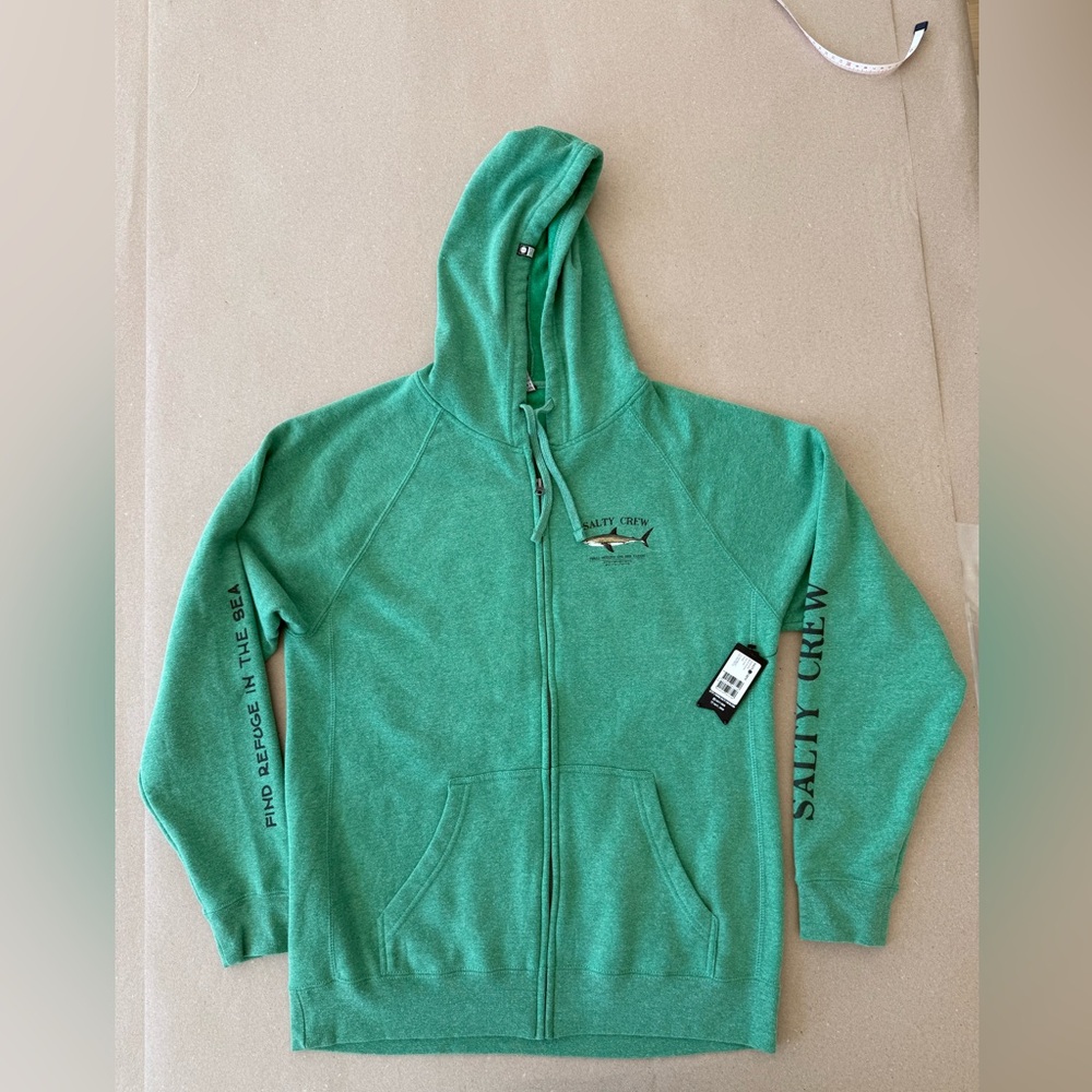 Salty Crew — Boyfriend Fit Green Full-Zip Hooded Sweatshirt — Size XL — NWT - Picture 5 of 16